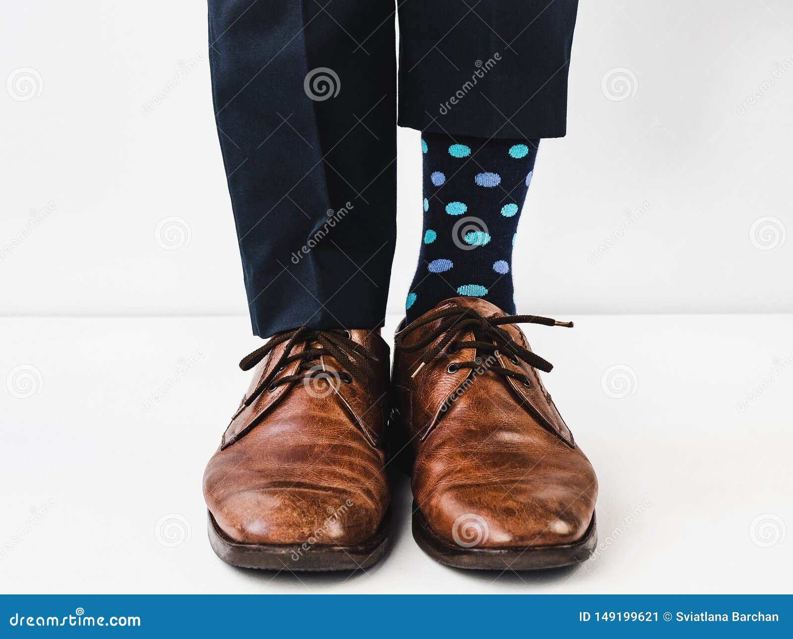 Office Manager in Stylish Shoes and Bright Socks Stock Image - Image of ...