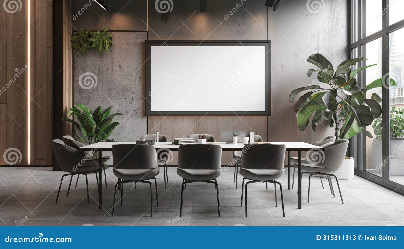 office meeting room display mockup, ideal for presentations, ai created