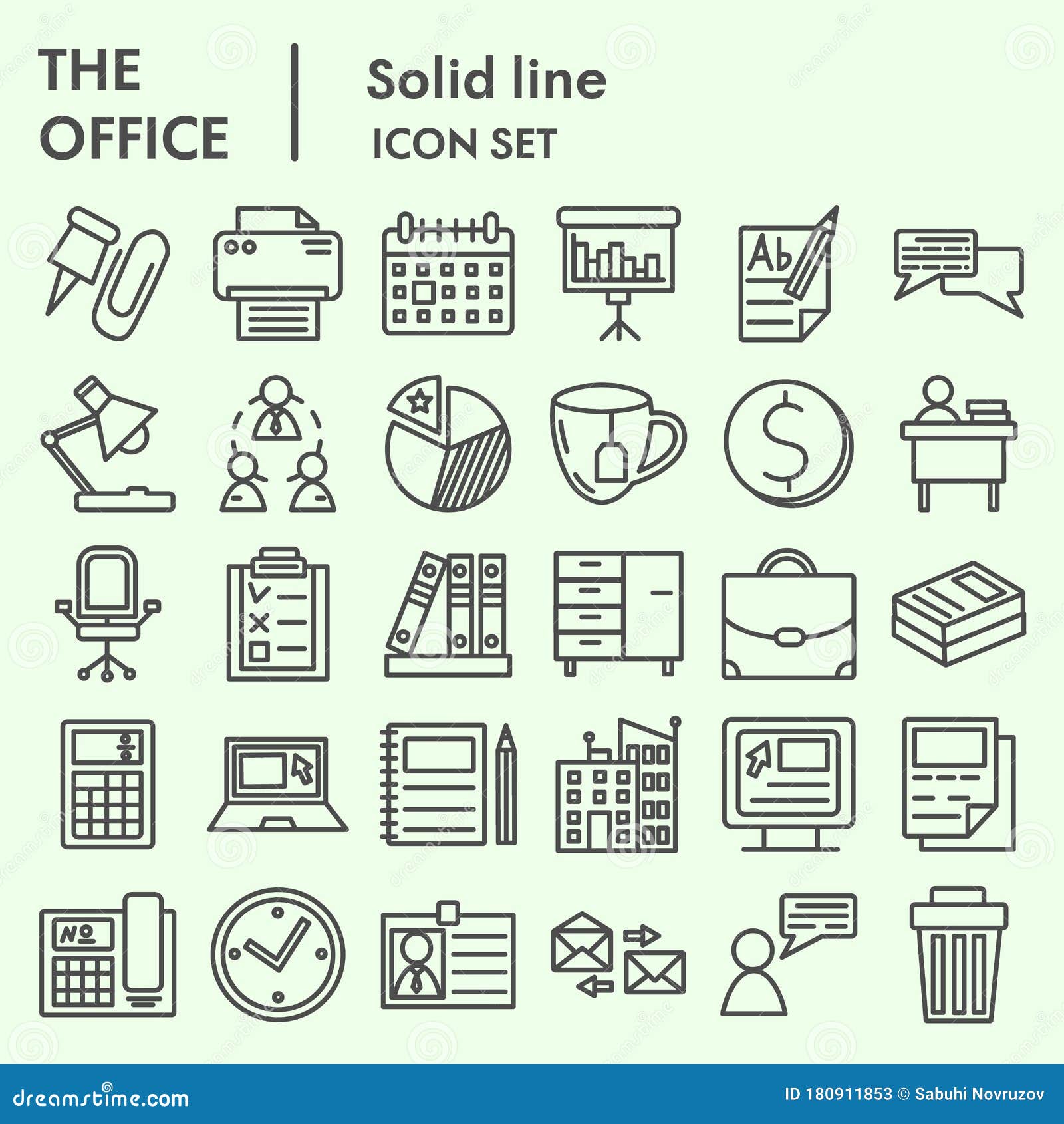 Office and organization line icon set, company symbols set collection or vector sketches. Business signs set for computer web, the linear pictogram style package isolated on white background, eps 10