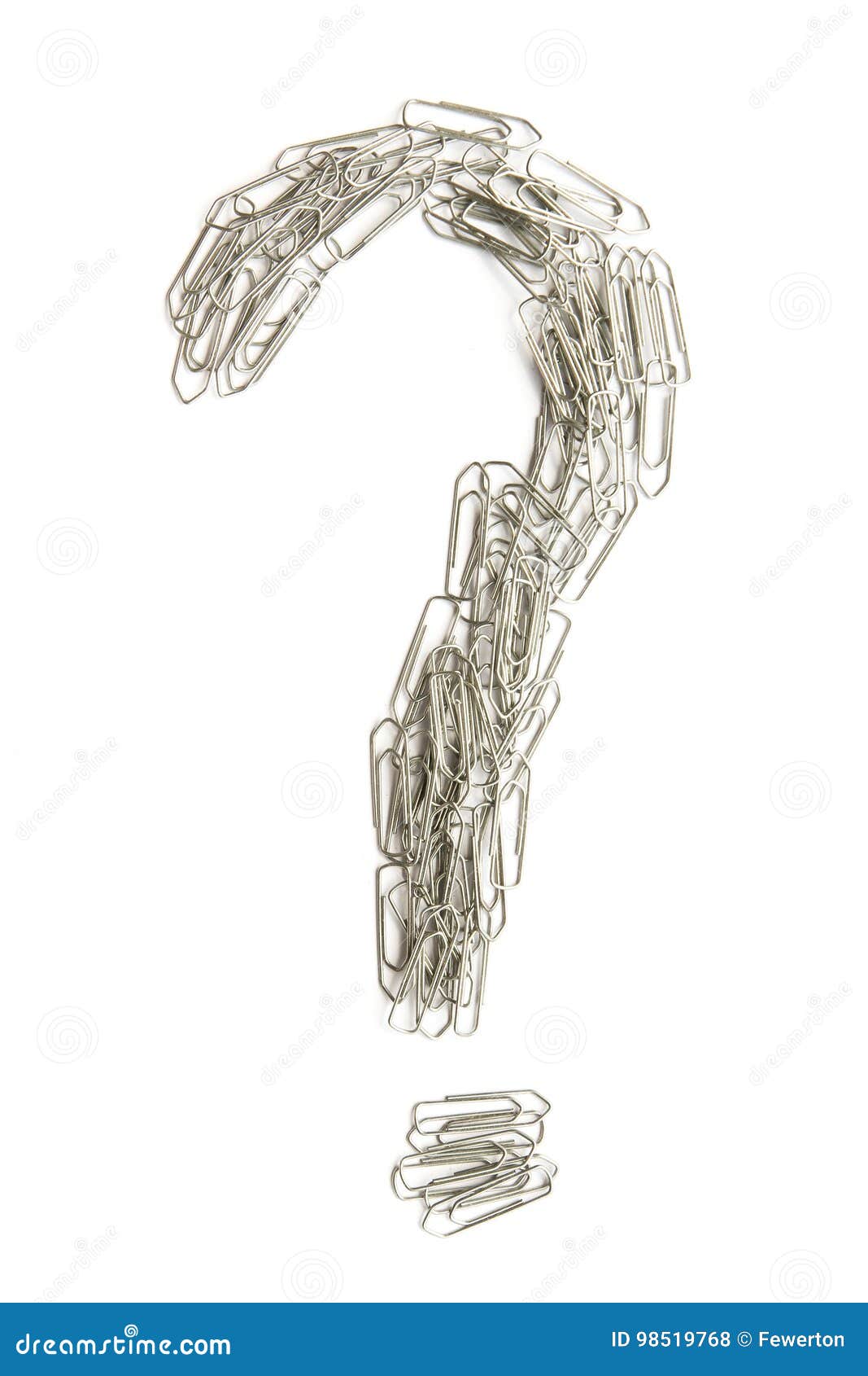 Office Paper Clips In The Shape Of A Question Mark Stock Photo Image