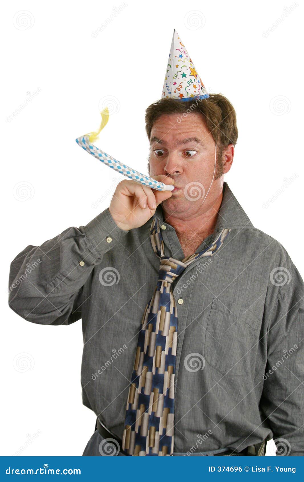 Office Party Noise Maker stock photo. Image of favor, handsome 374696