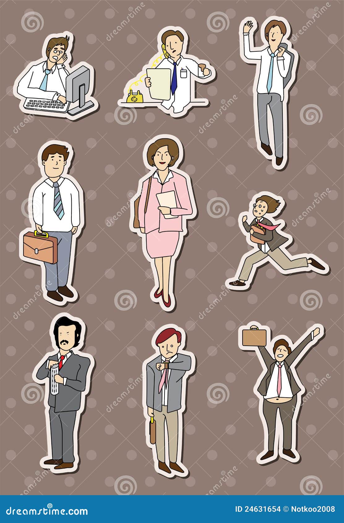 Office people stickers stock vector. Illustration of background 24631654