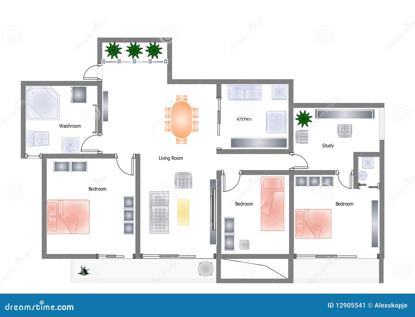 Office plan  stock illustration Illustration of icons 