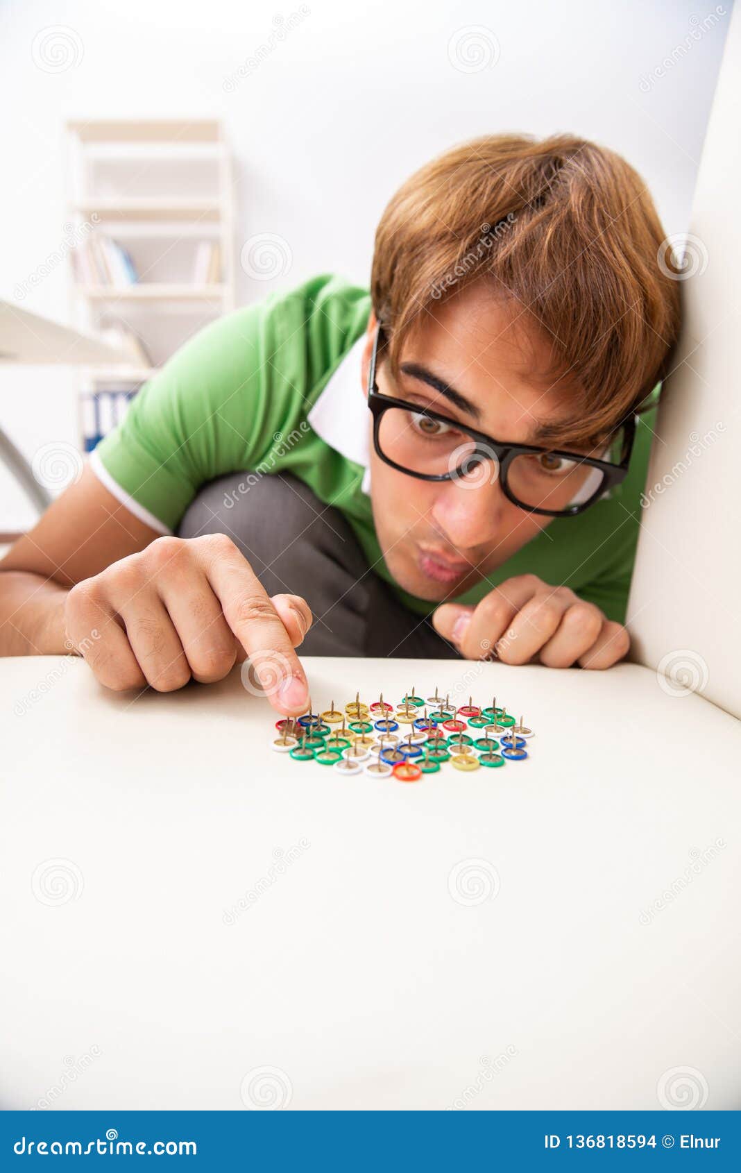 The Office Prank with Sharp Thumbtacks on Chair Stock Photo Image of