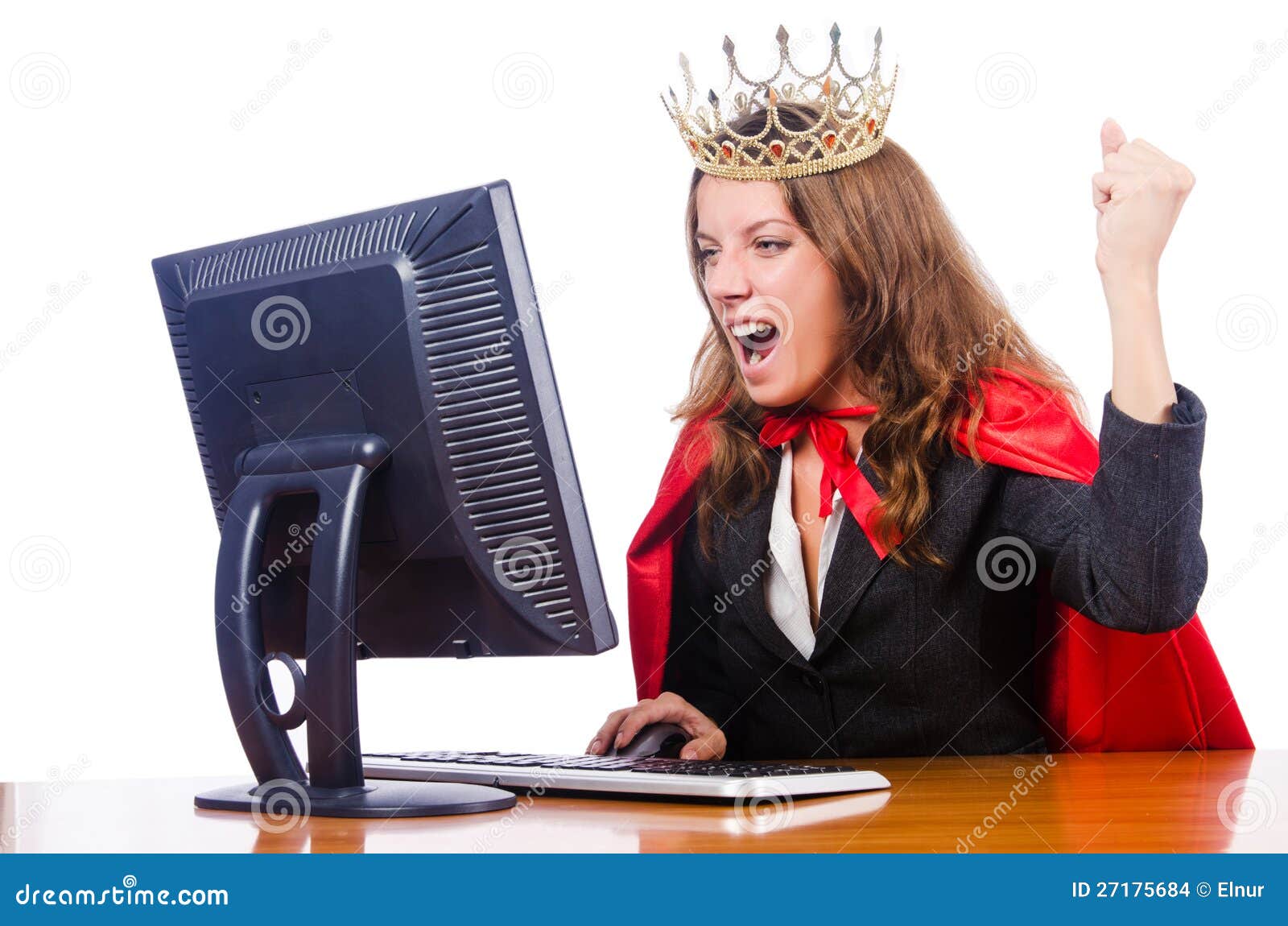 Office queen on white stock photo. Image of corporate 27175684