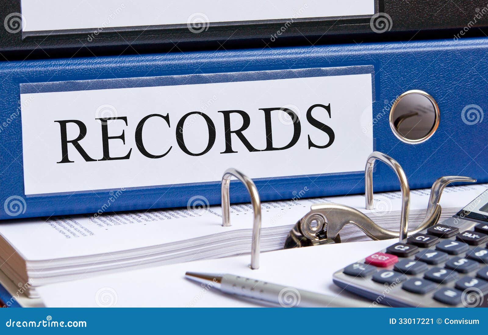 office records and calculator