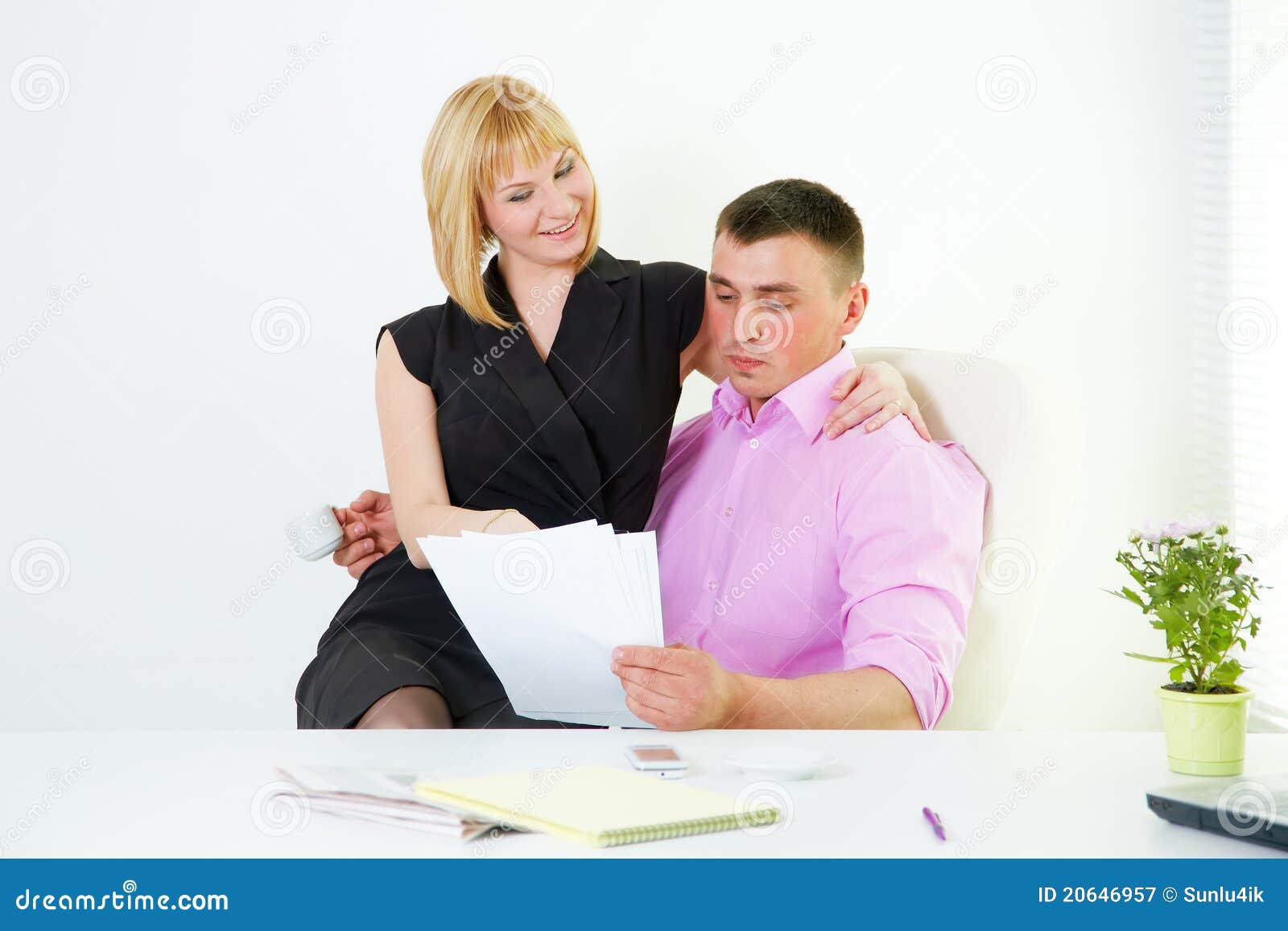 Office Romance Flirt With Boss And Secretary Stock Image Image Of 