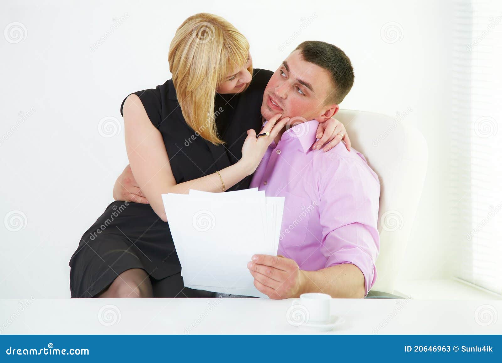 Office Romance Flirt With Boss And Secretary Stock Image