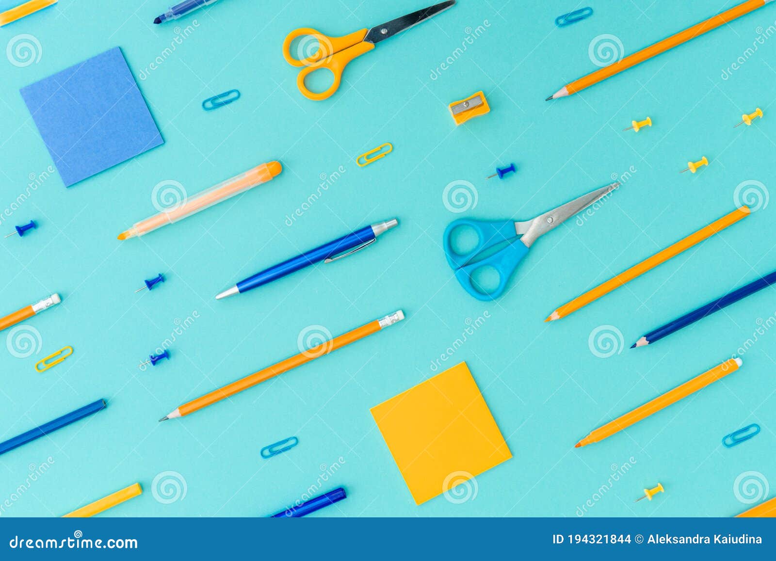 Office and school supplies stock photo. Image of board 194321844