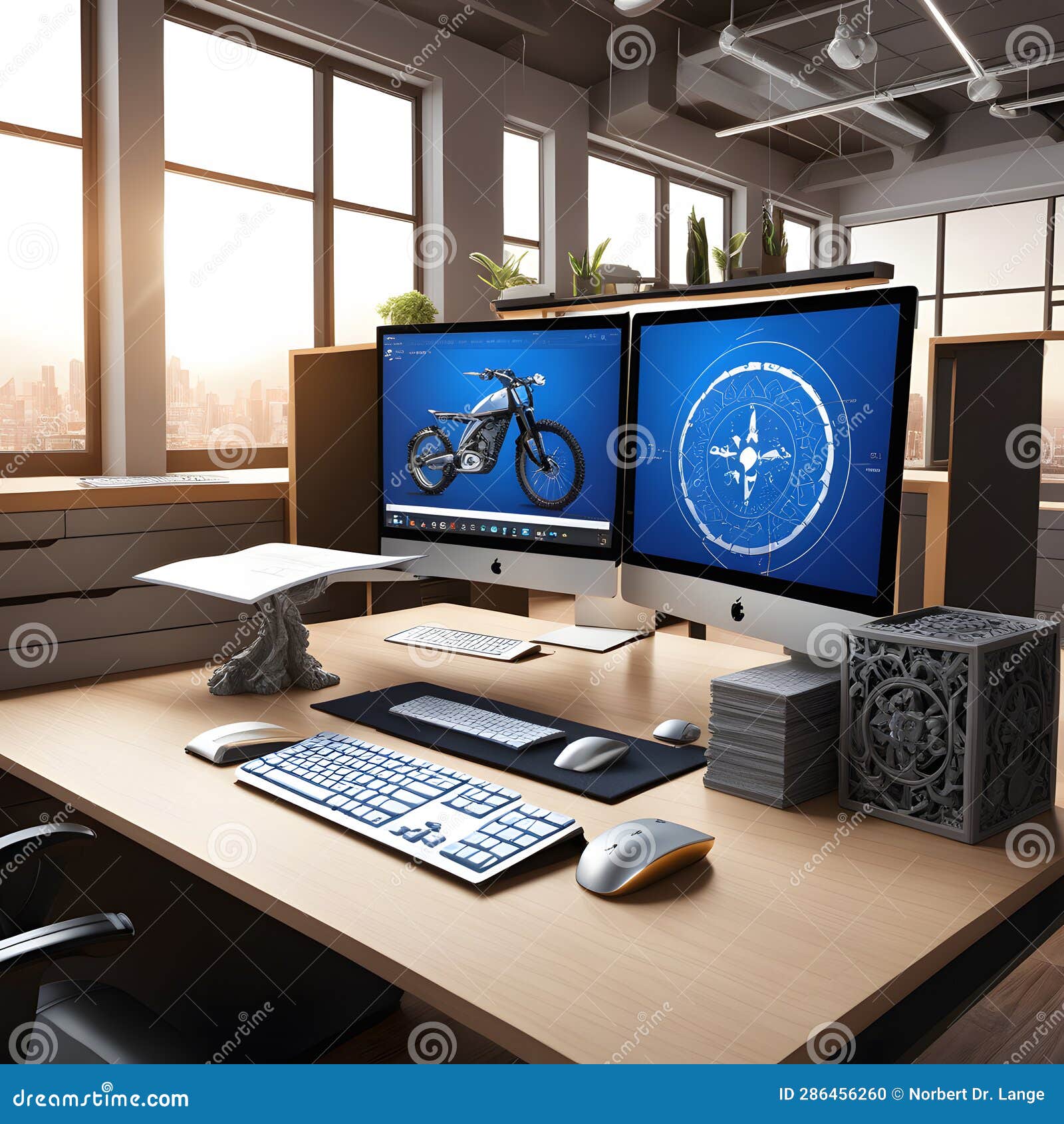 Office Space with Furniture, AIImages Stock Photo Image of computer