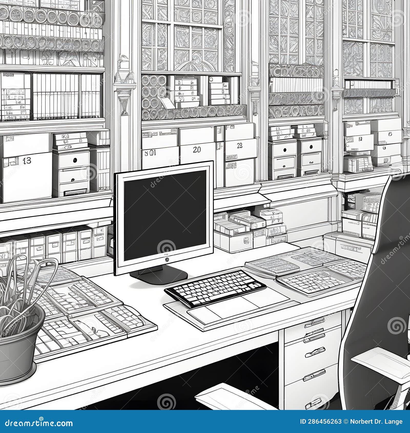 Office Space with Furniture, AIImages Stock Image Image of