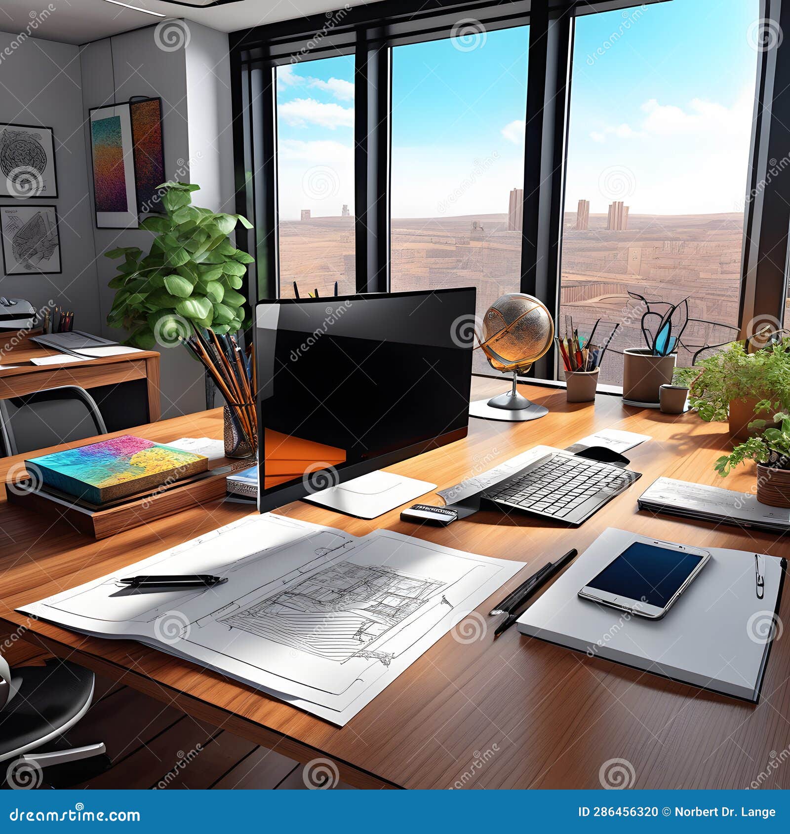 Office Space with Furniture, AIImages Stock Photo Image of business