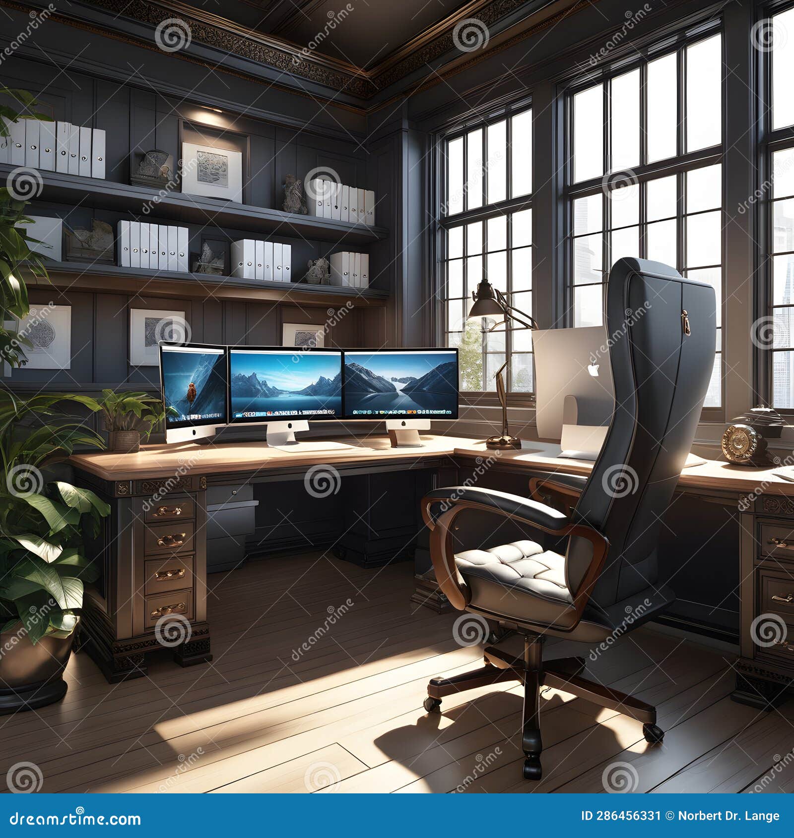 Office Space with Furniture, AIImages Stock Image Image of