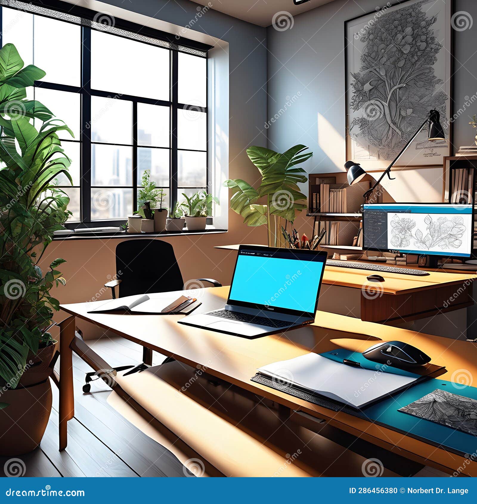 Office Space with Furniture, AIImages Stock Photo Image of plan