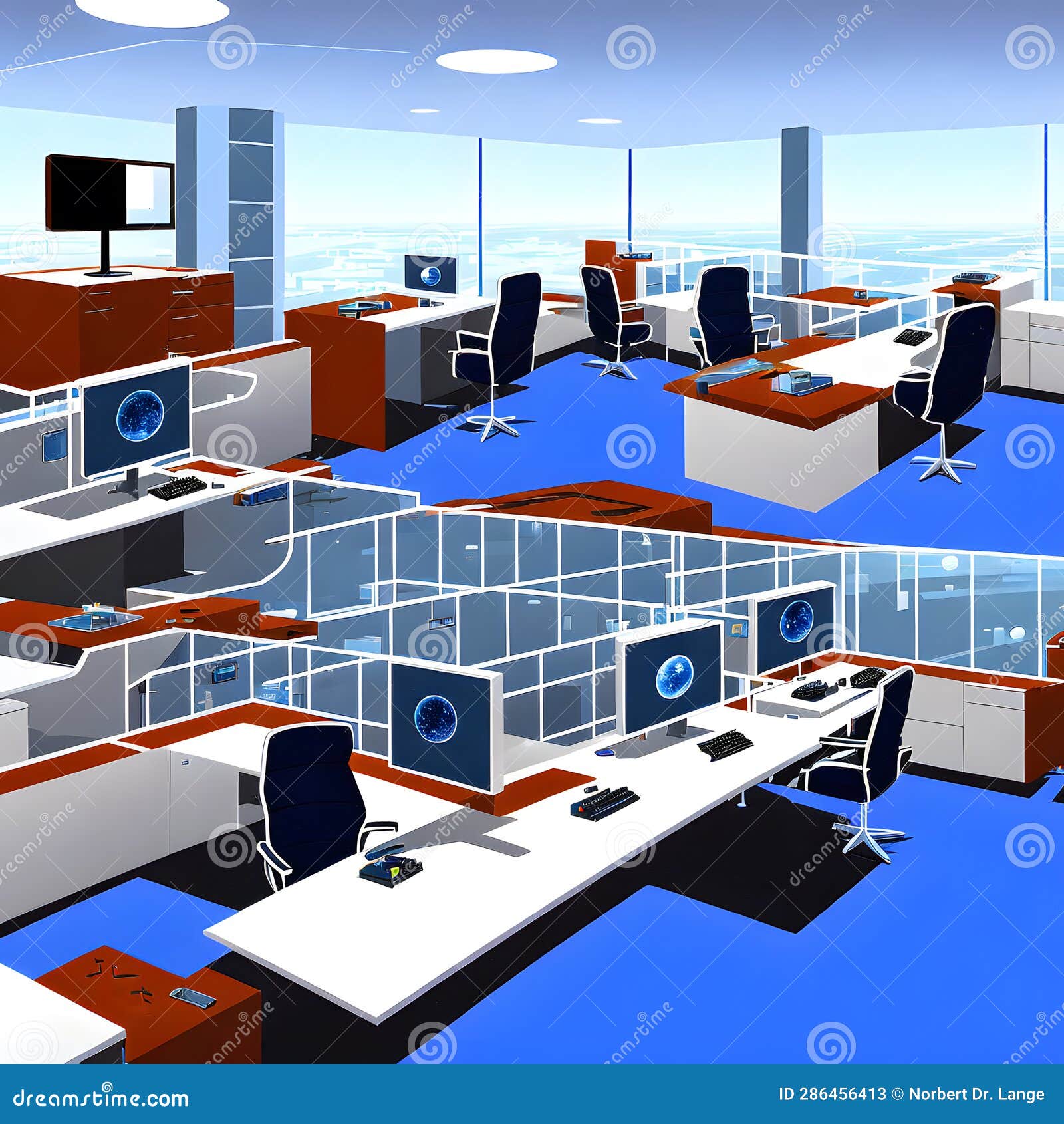 Office Space with Furniture, AIImages Stock Image Image of office