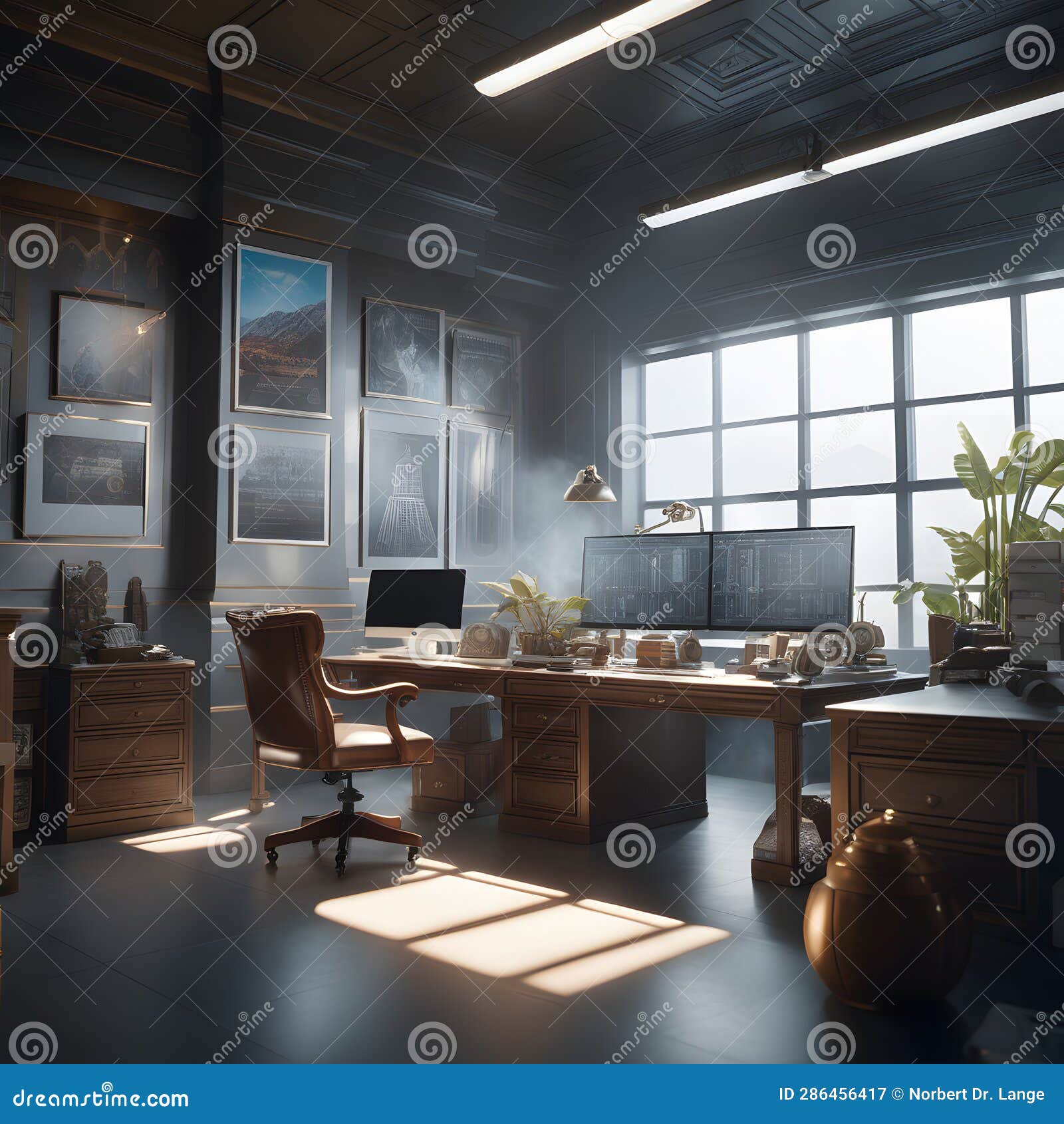 Office Space with Furniture, AIImages Stock Image Image of plan