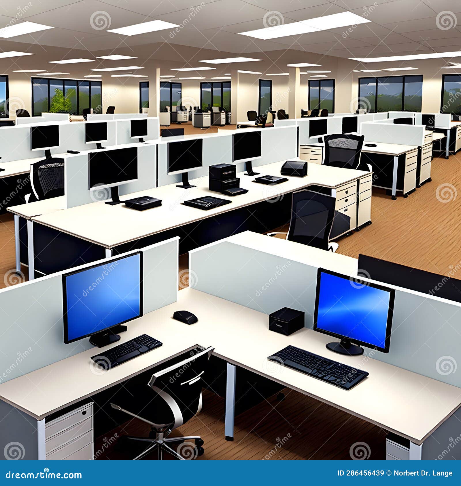 Office Space with Furniture, AIImages Stock Image Image of manage
