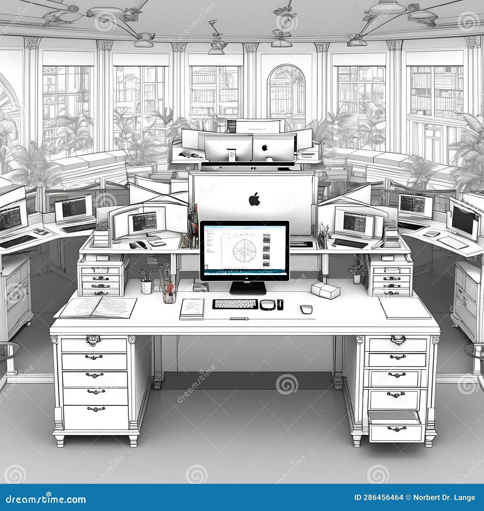 Office Space with Furniture, AIImages Stock Photo Image of business