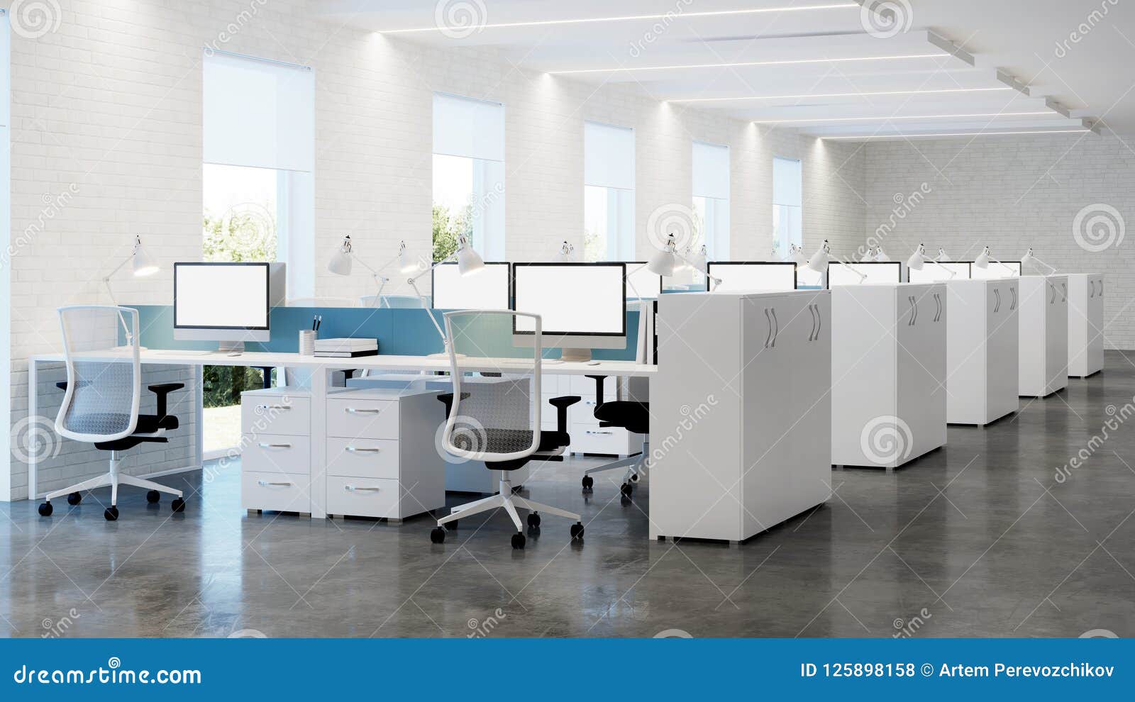Office Space. Open Space. Design of Office Stock Photo - Image of business,  office: 125898158