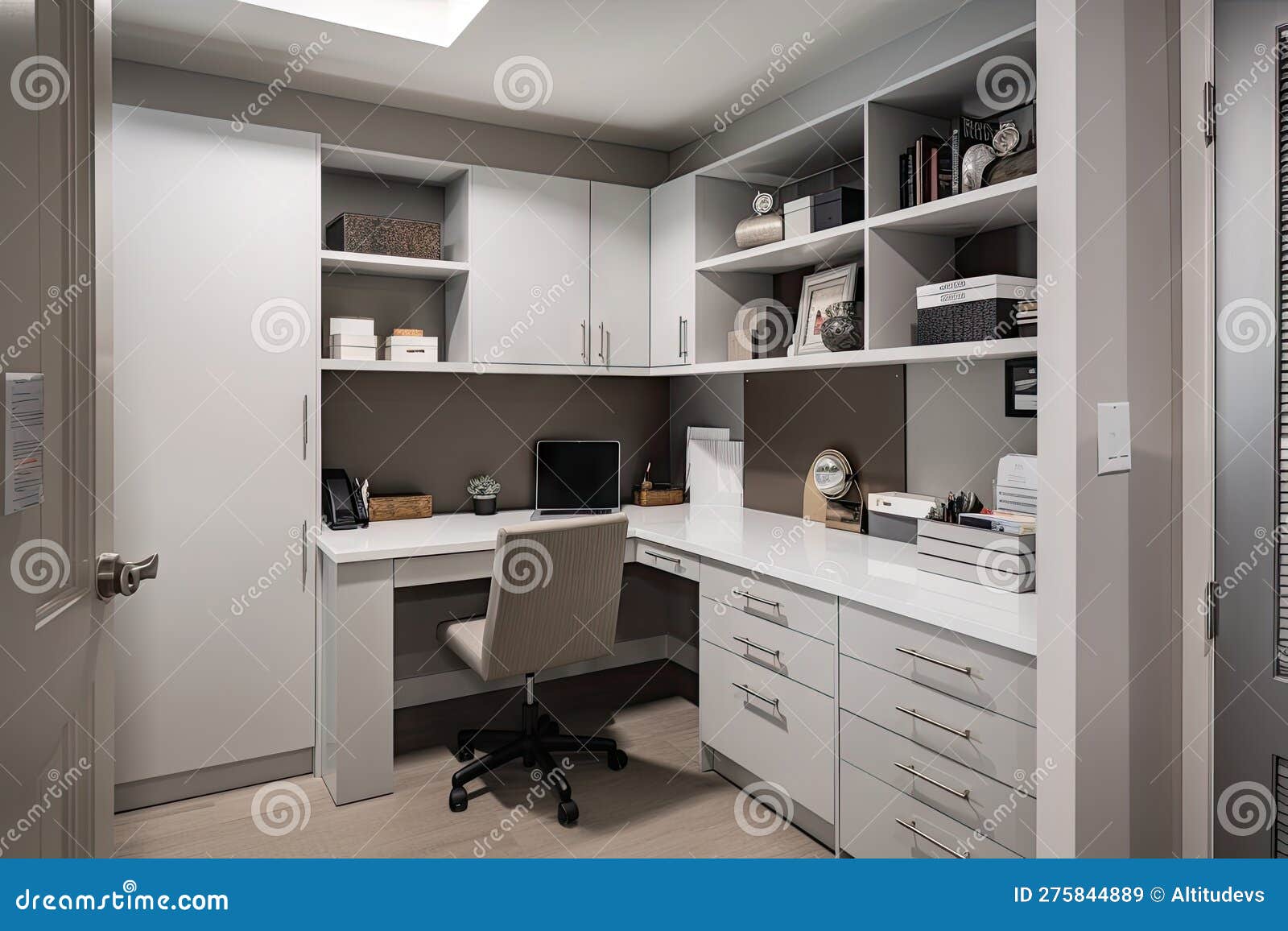Office Space, with Storage and Organization Systems for Sleek