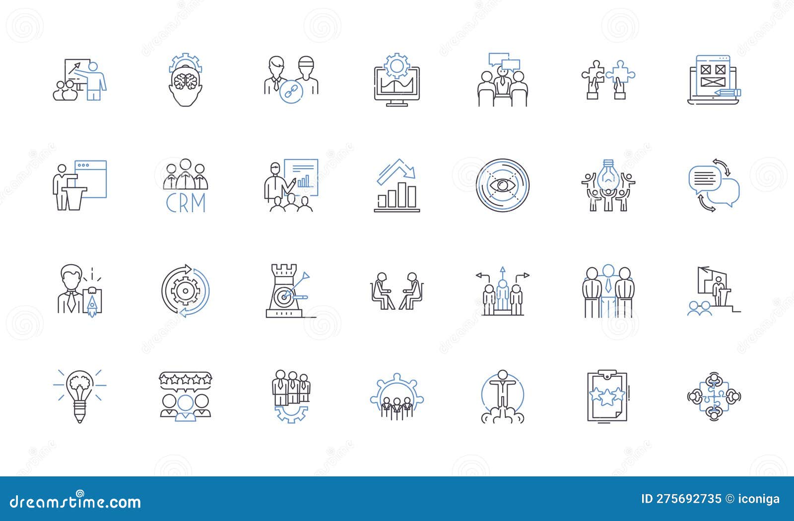 office staff line icons collection. productivity, efficiency, collaboration, communication, multitasking, organization