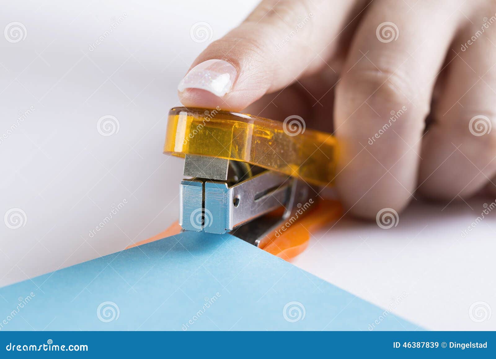 office stapler ready to staple paper