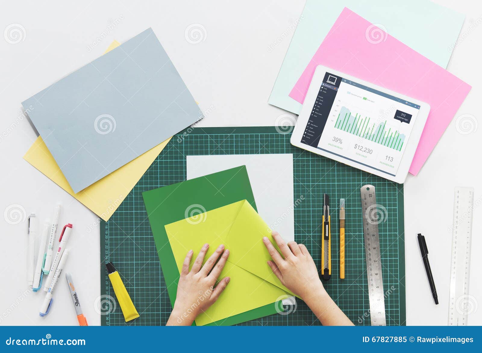 Office Station Workplace Stationery Job Concept Stock Image Image of