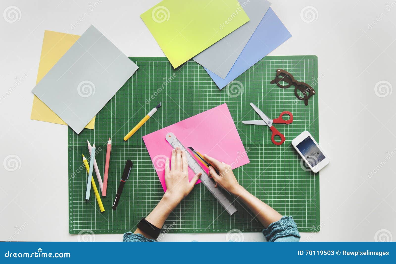 Office Station Workplace Stationery Job Concept Stock Image Image of
