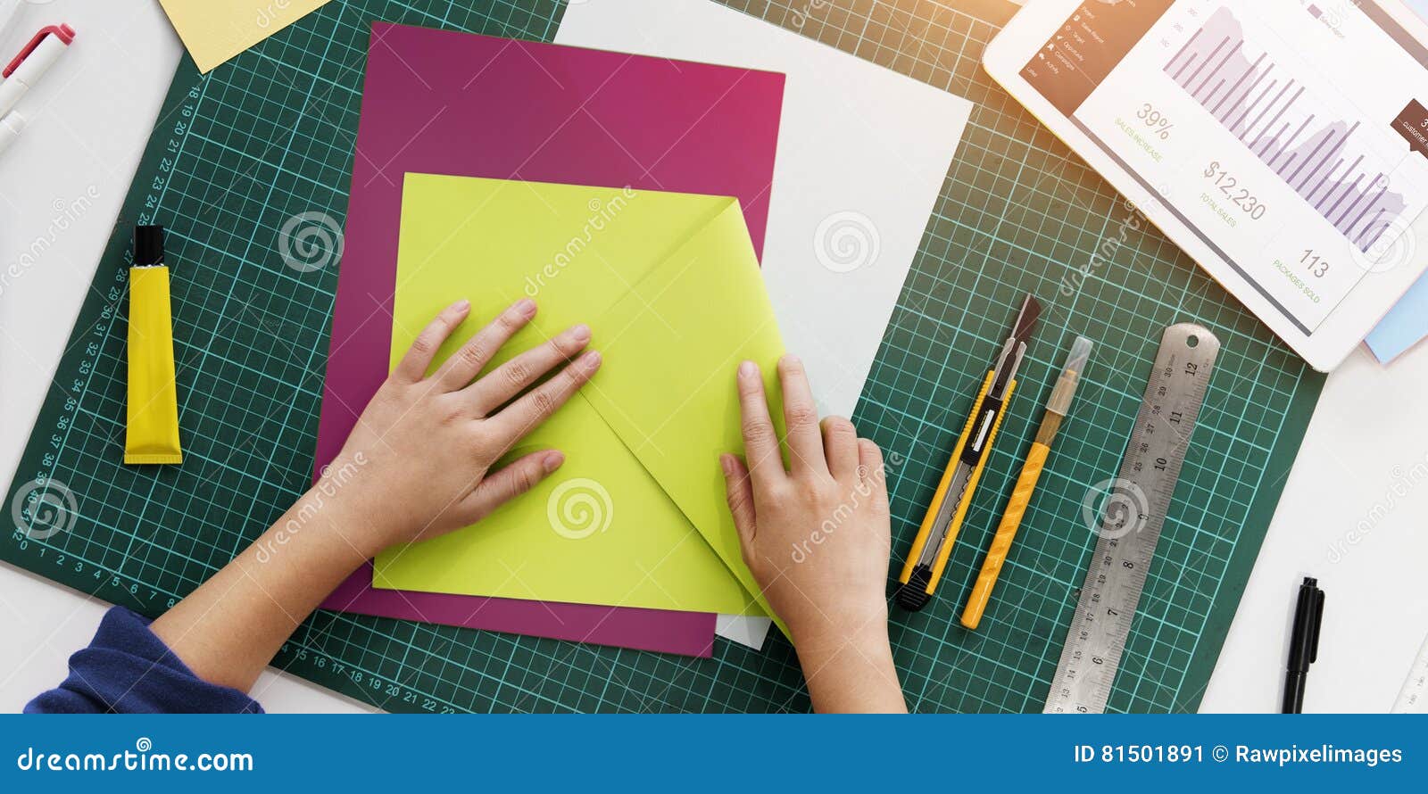 Office Station Workplace Stationery Job Concept Stock Image Image of