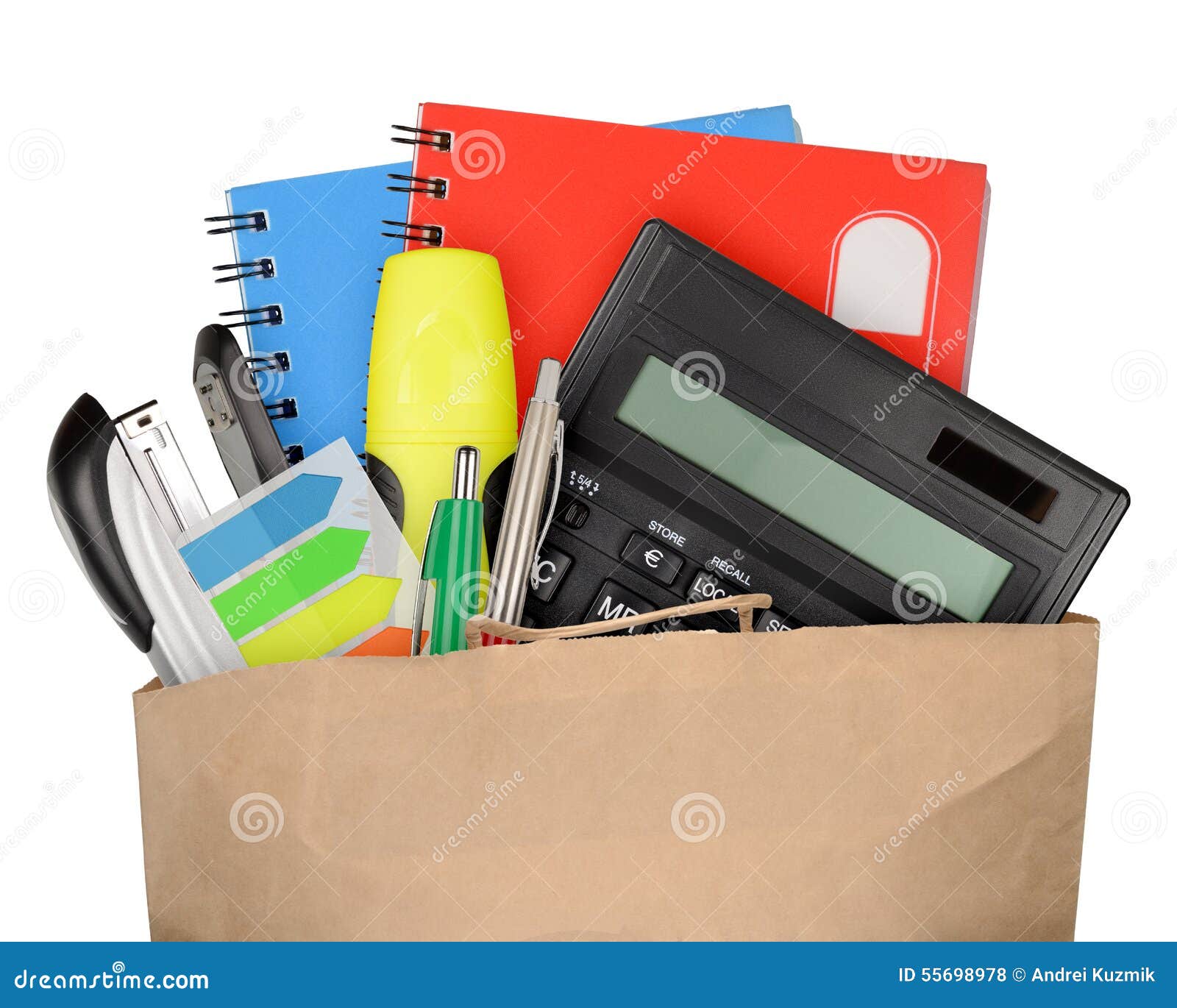 Office supplies stock photo. Image of notebook, reminder 55698978