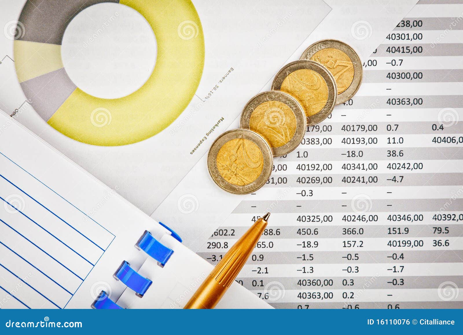 Office Supplies, Money and Financial Documents Stock Photo Image of