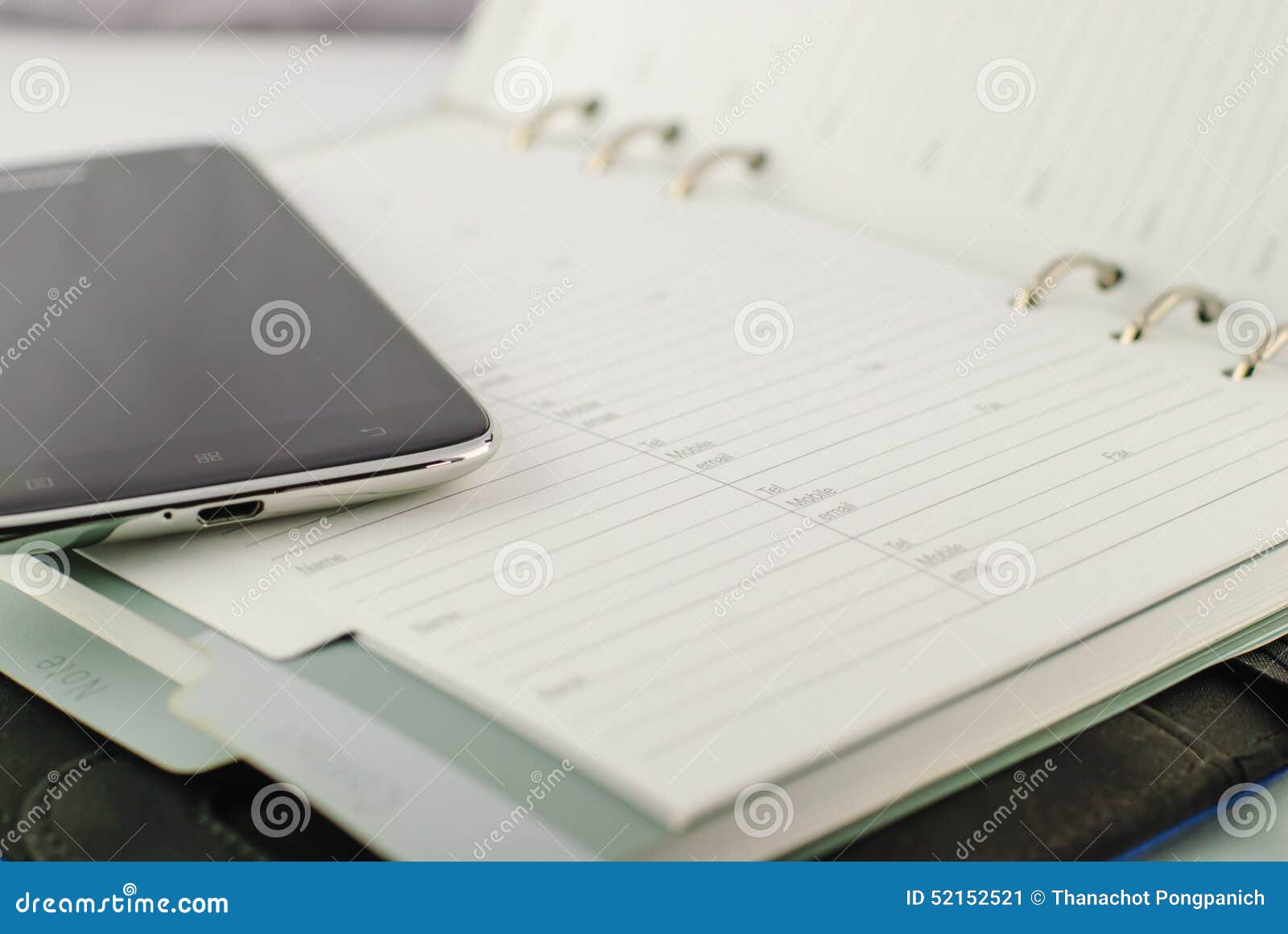 Office Supplies with Phone stock image. Image of phone 52152521