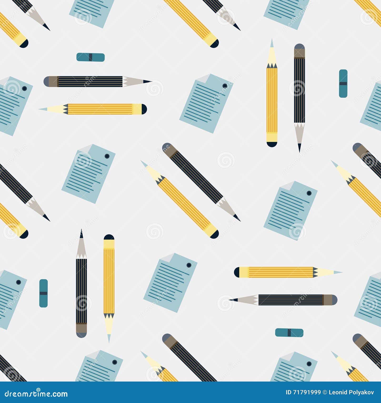 Office Supplies Seamless Colored Background Stock Vector Illustration of binder, notebook