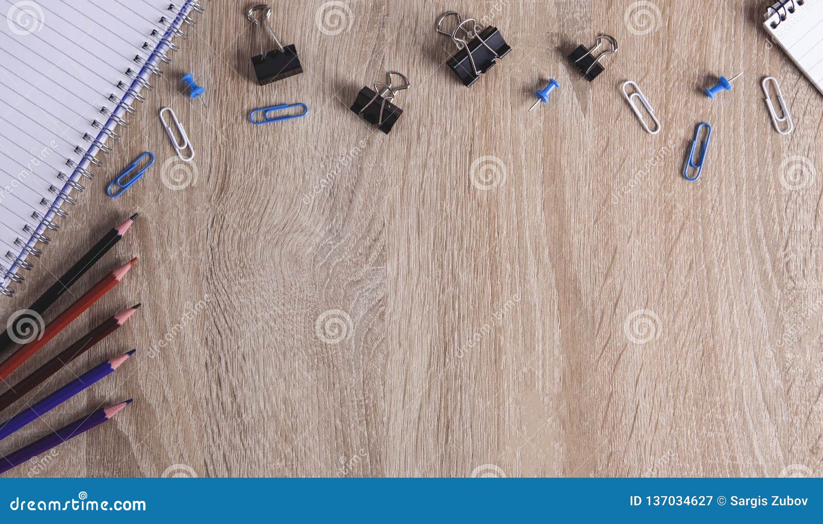 Office Supplies on the Table Stock Image Image of supplies, flat