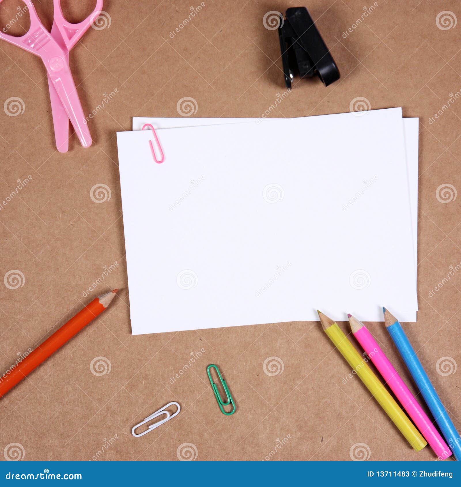 Office tools on cork board stock image. Image of note 13711483