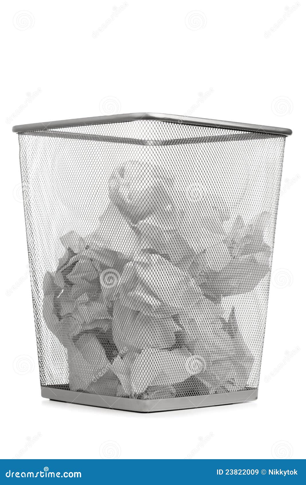 Office Trash Can with Crumpled Paper Stock Image - Image of work, square:  23822009