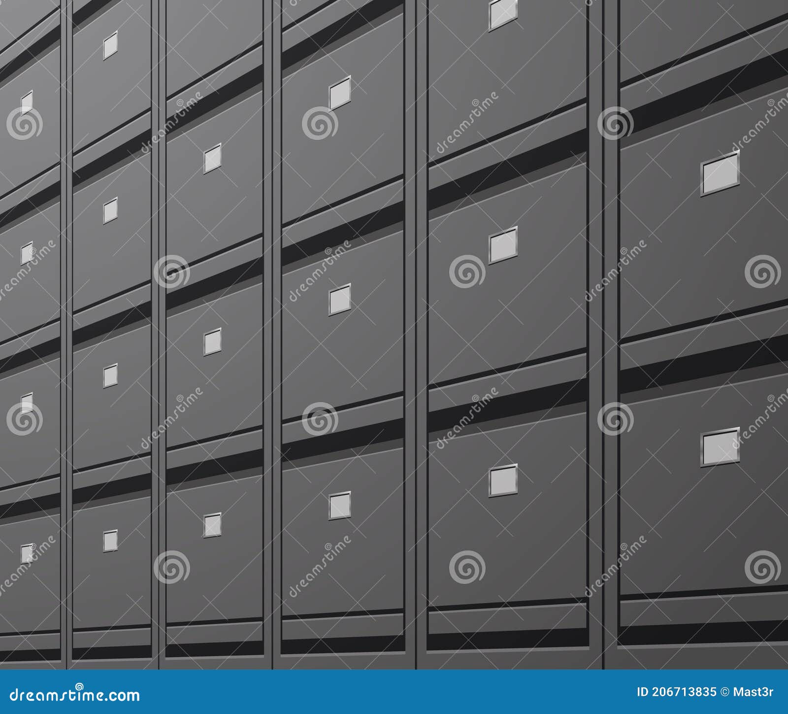 Office Wall of Filing Document Data Archive Storage Folders for