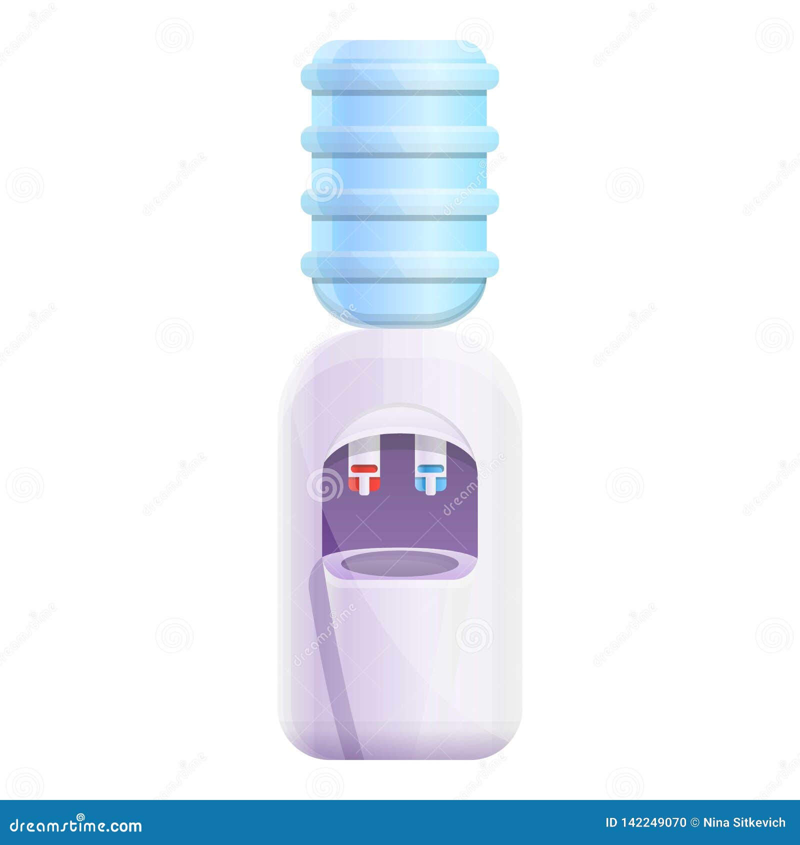 Office Water Cooler Icon, Cartoon Style Stock Vector Illustration of