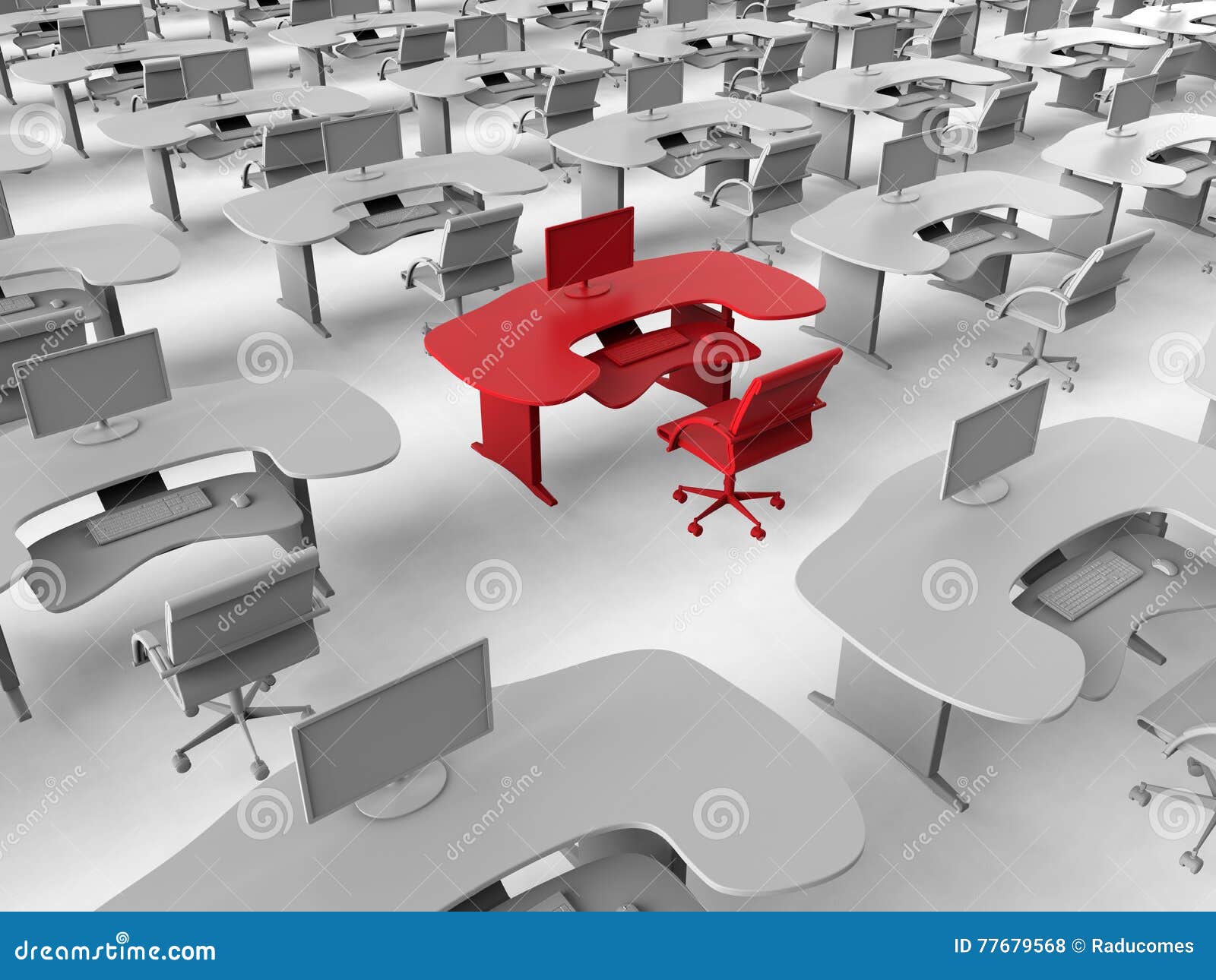 Office Work Space Target In Crowd Stock Illustration