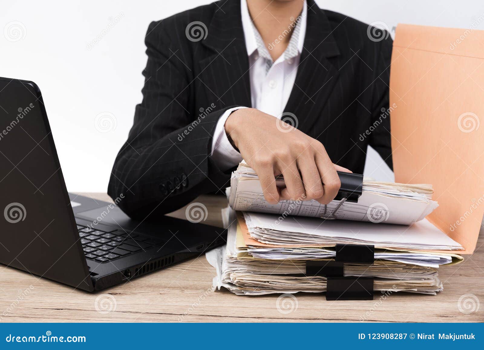 Office Worker Handles Documents Stock Image Image of pile, invoice