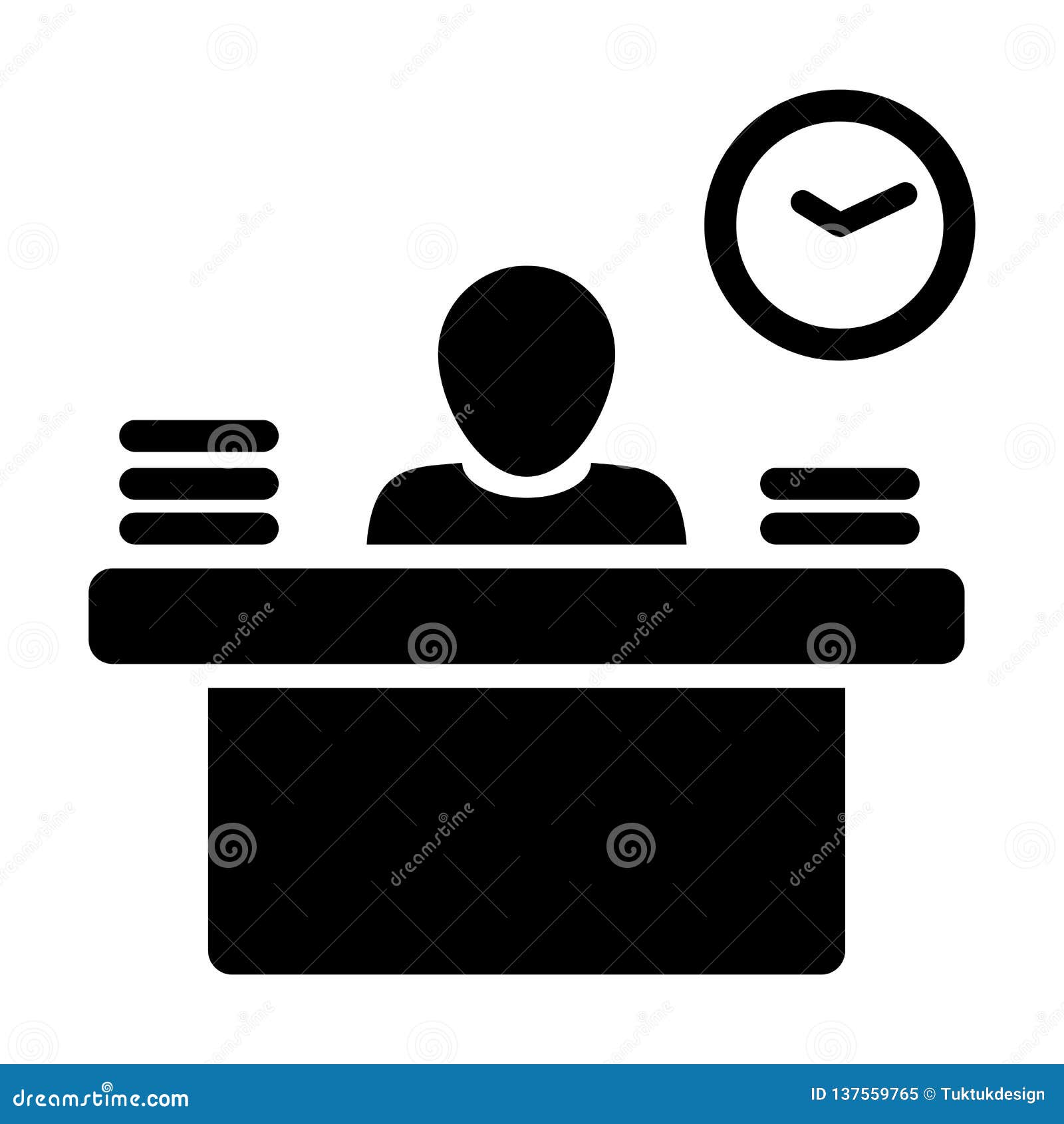 Office Worker Icon Person Working on Desk with Files and Books in Glyph  Pictogram Stock Vector - Illustration of avatar, clip: 137559765