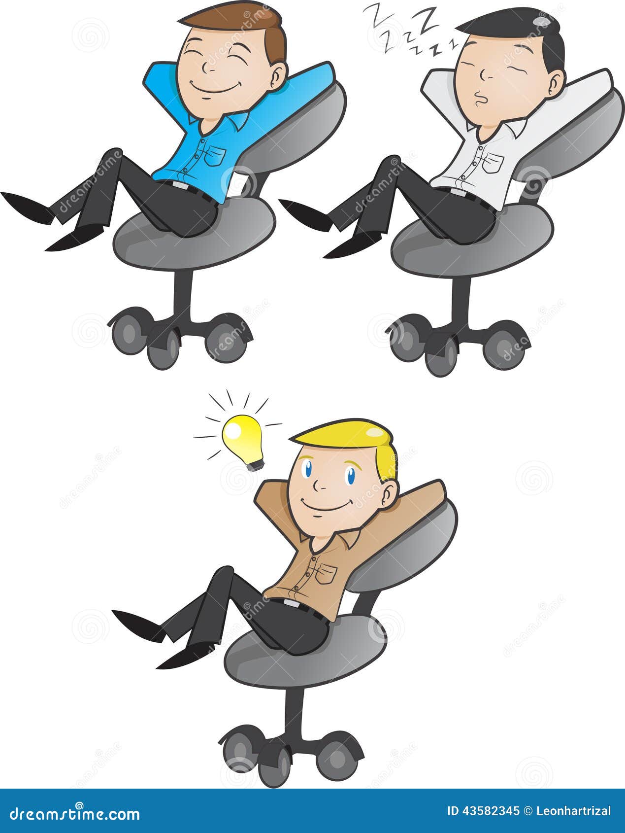 Office worker relaxing stock vector. Illustration of white 43582345