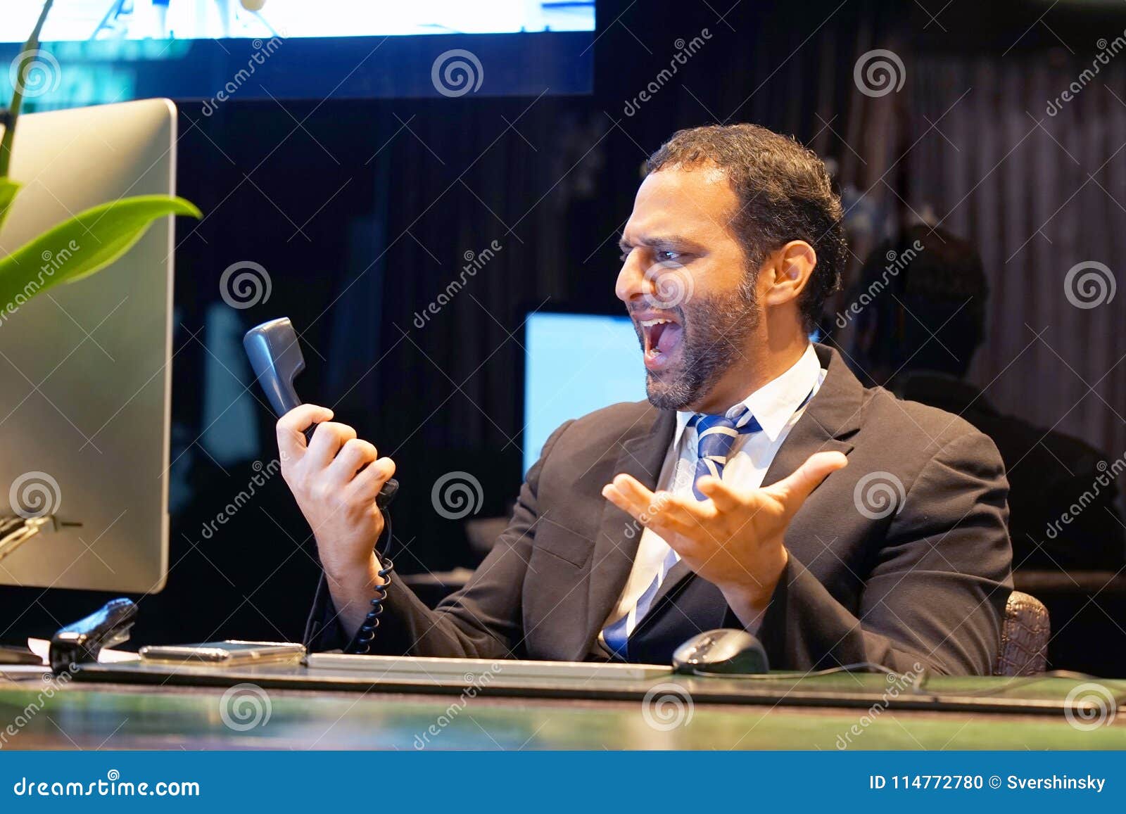Secretary Answering Phone Calls Stock Photo - Image of face, businessman:  114772780