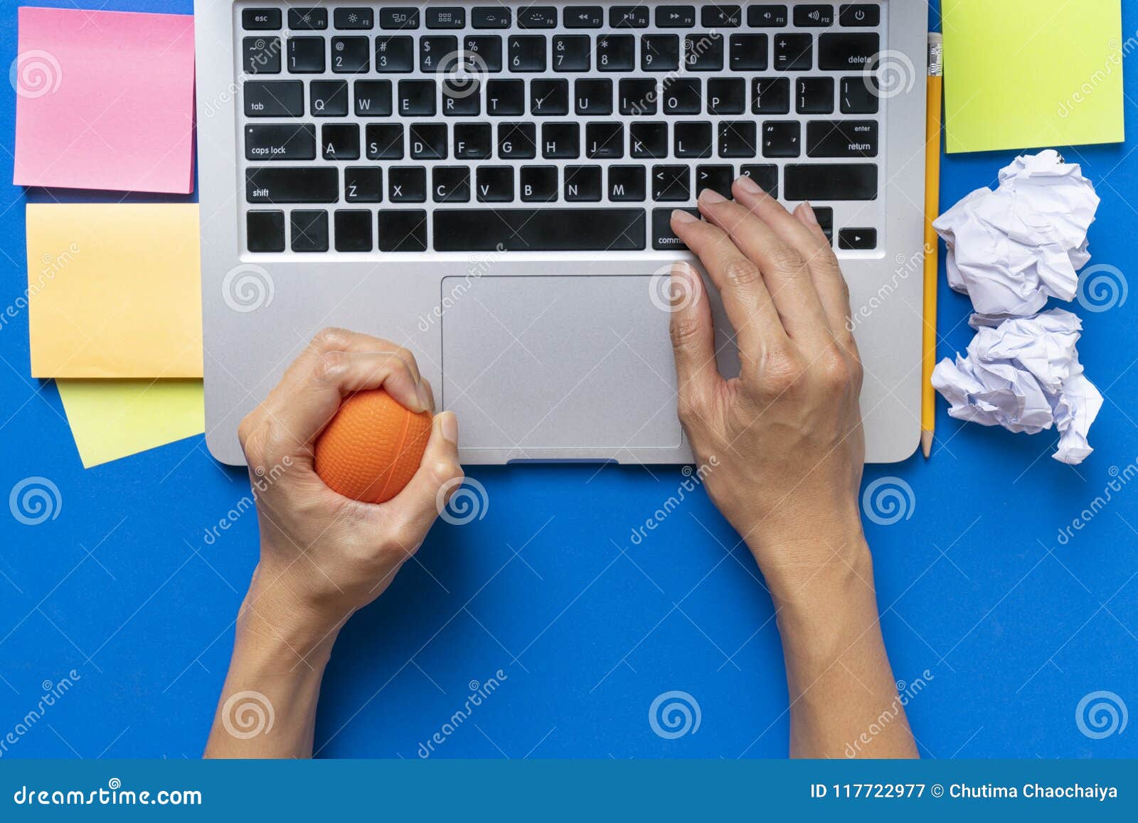 office worker typing email on computer