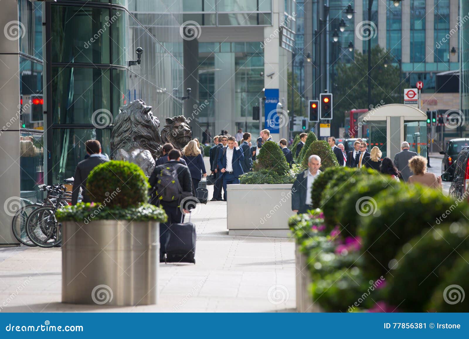 Office Workers Going To Work. London, Canary Wharf Editorial Photo