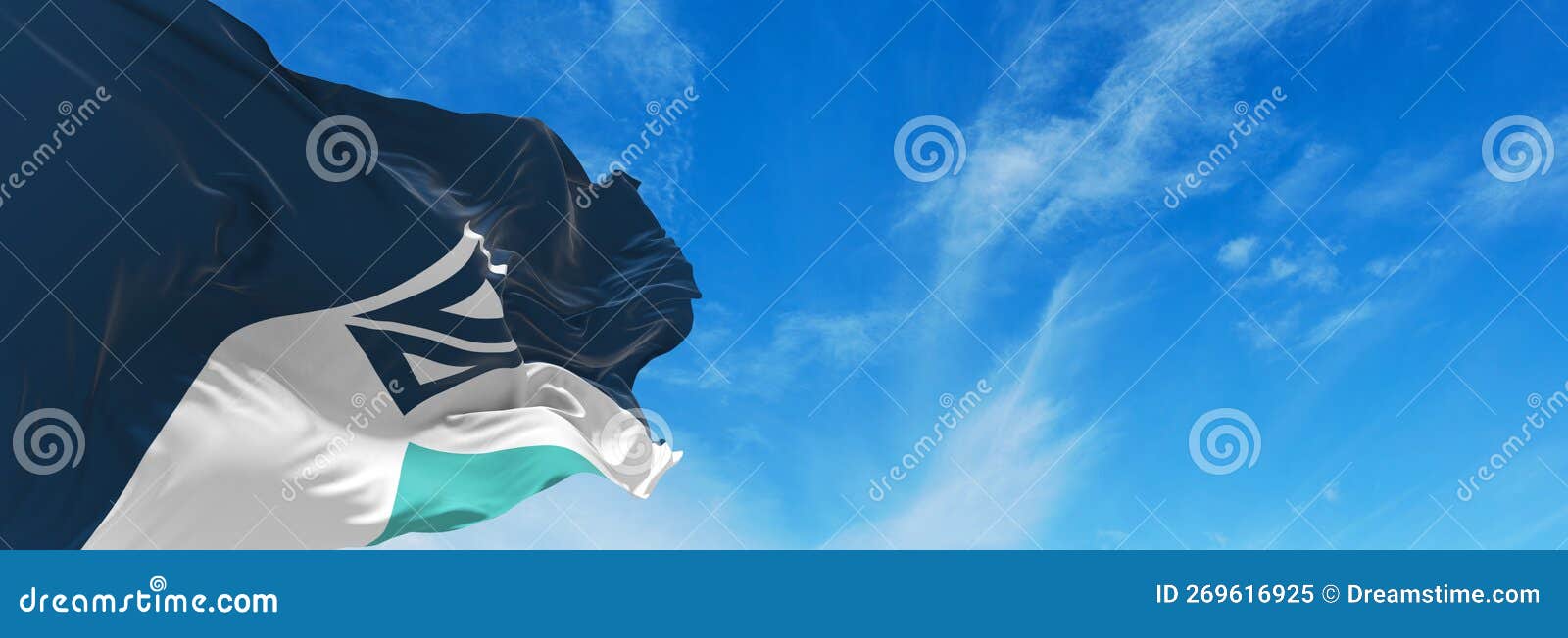 Official Flag of Proposed Taiwan the Formosa at Cloudy Sky Background ...