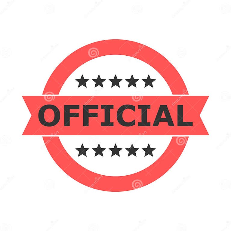 Official Icon Vector Illustration on White Background Stock