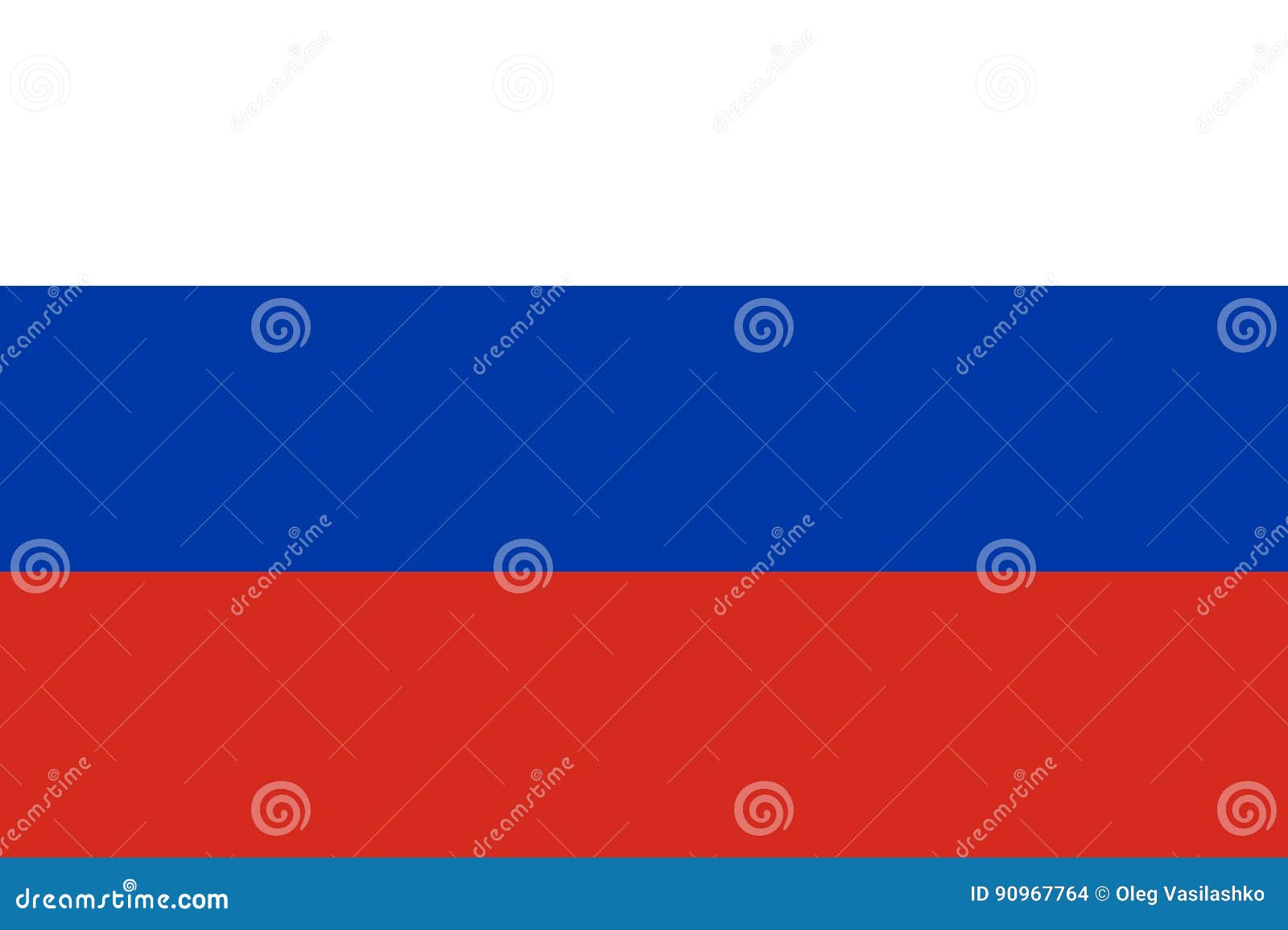 Flag Russian With Civil Proportions Vector Russian Flag Flat