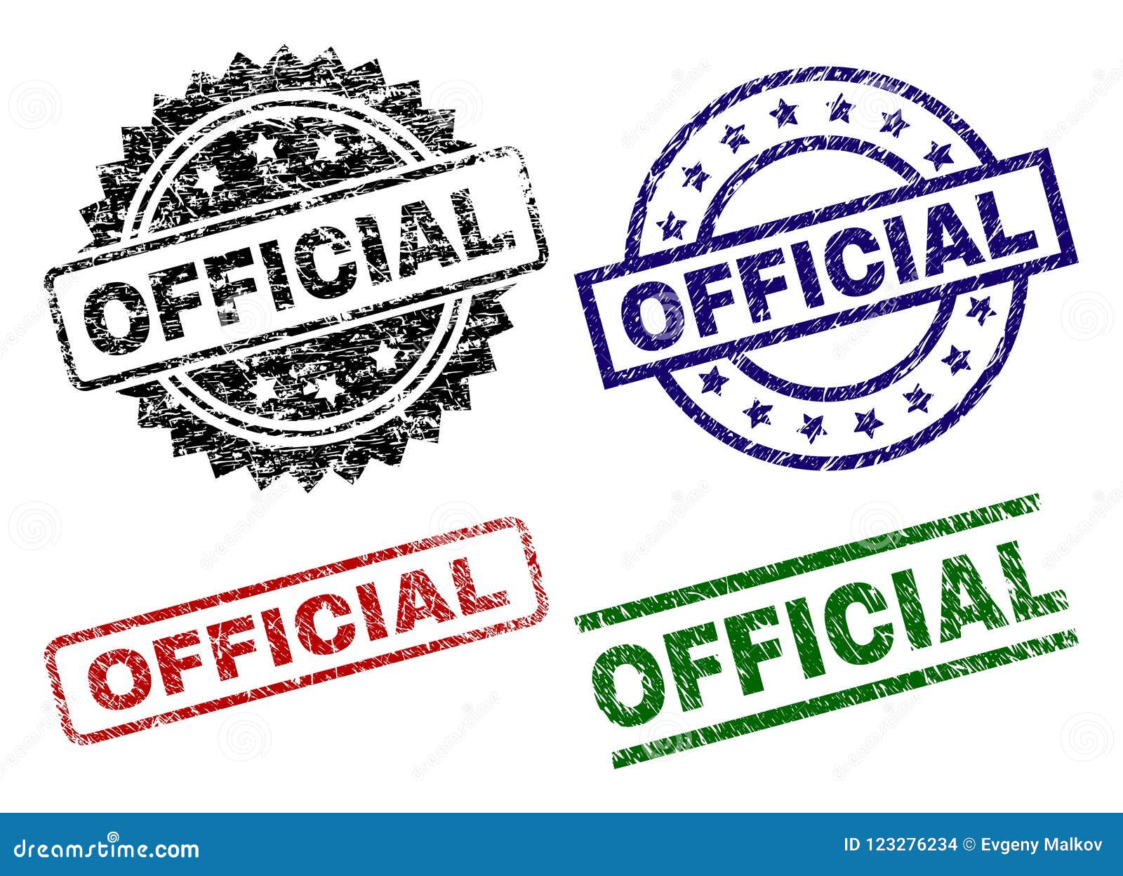 Grunge Textured OFFICIAL Seal Stamps Stock Vector - Illustration of