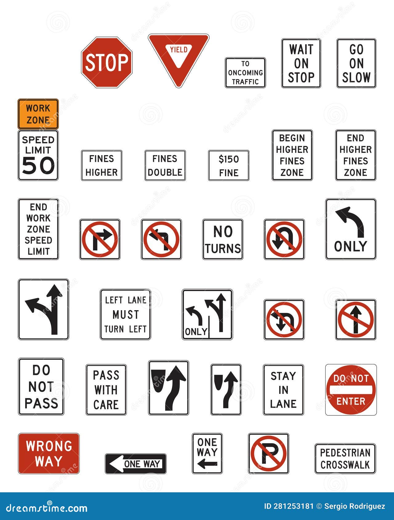 Temporary United States Mutcd Road Signs Stock Photo Cartoondealer